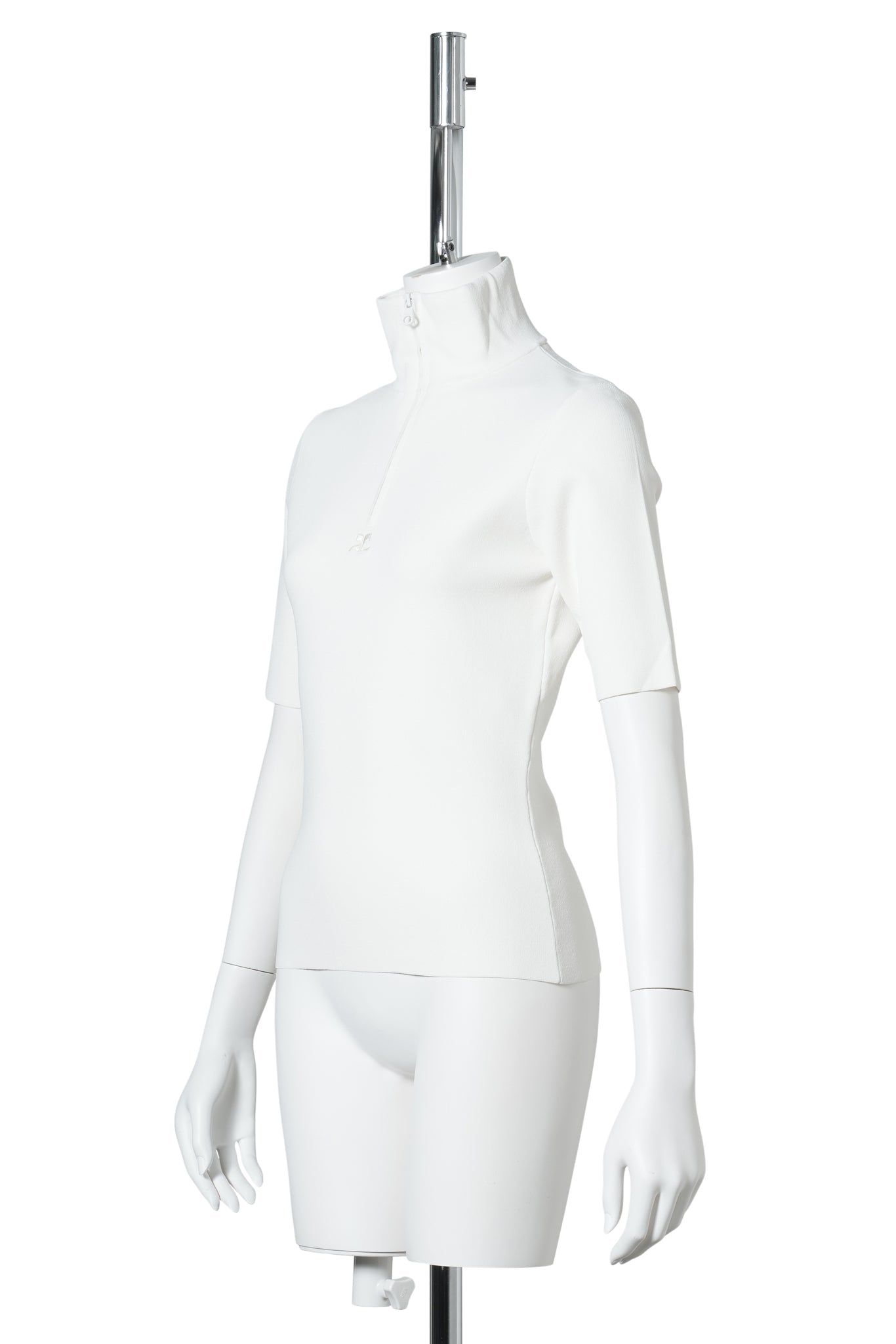 TOP ZIPPED MOCKNECK KNIT / 0079:NATURAL