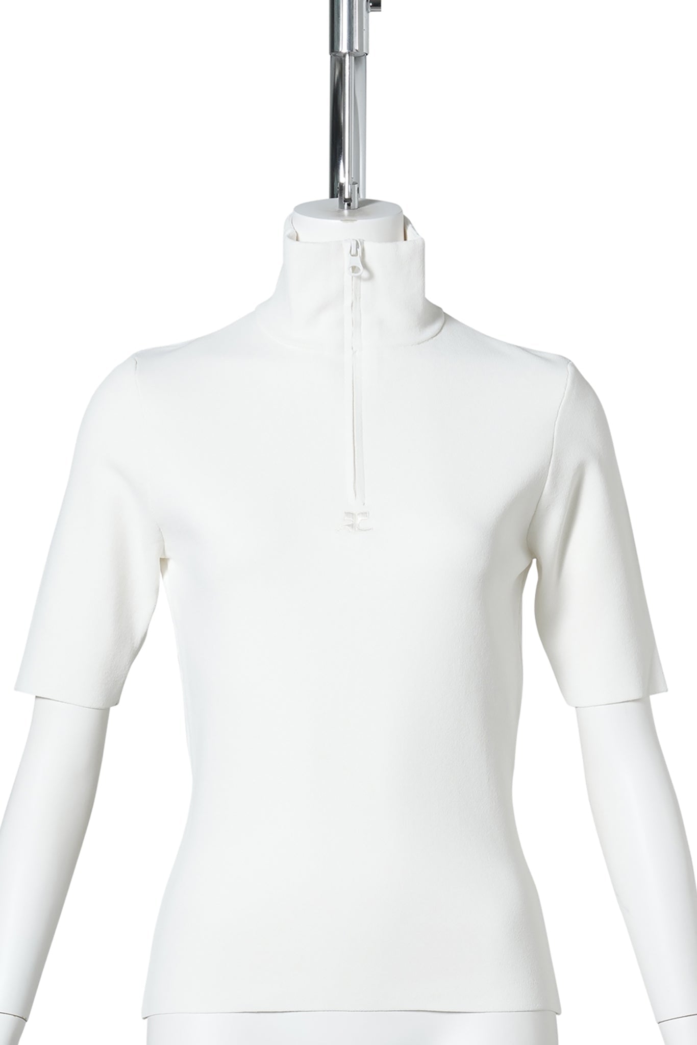 TOP ZIPPED MOCKNECK KNIT / 0079:NATURAL
