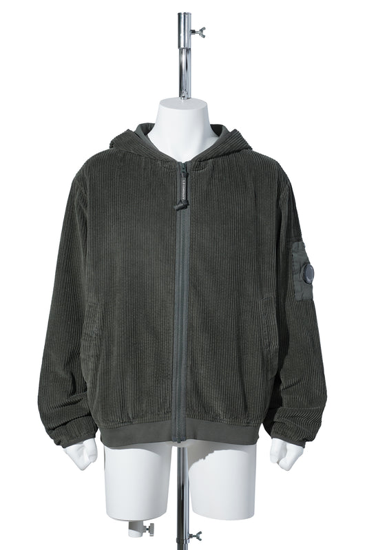 SWSHRT HOODED OPN IN CORDUROY350 / 978:DARK SHADOW