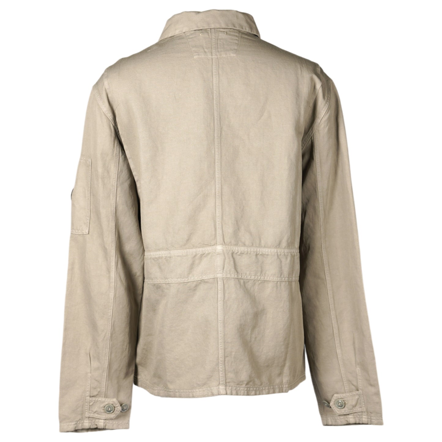 COTTON/LINEN FULL ZIP OVERSHIRT / 327:VINTAGE KHAKI