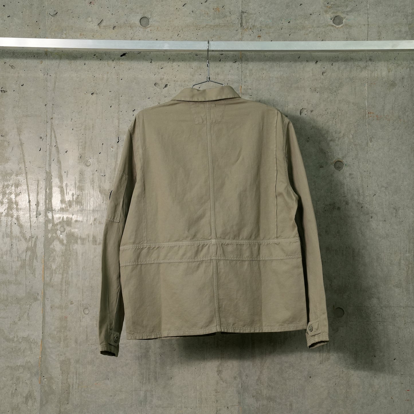 COTTON/LINEN FULL ZIP OVERSHIRT / 327:VINTAGE KHAKI