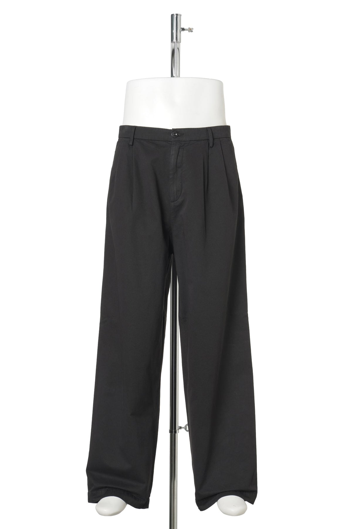 COTTON GABARDINE BOXY PLEATS / 999:BLACK