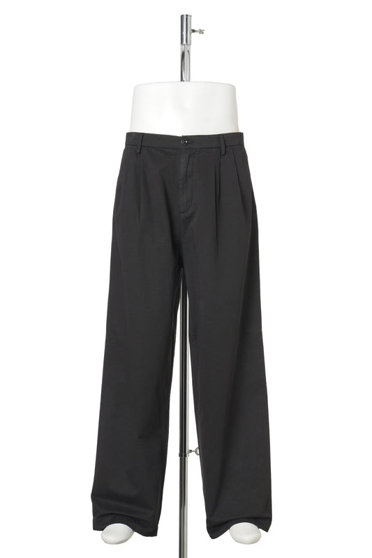 COTTON GABARDINE BOXY PLEATS / 999:BLACK