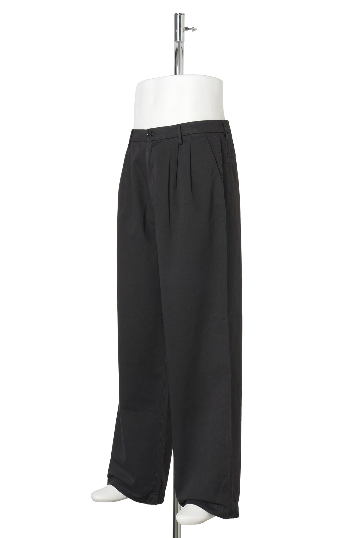 COTTON GABARDINE BOXY PLEATS / 999:BLACK