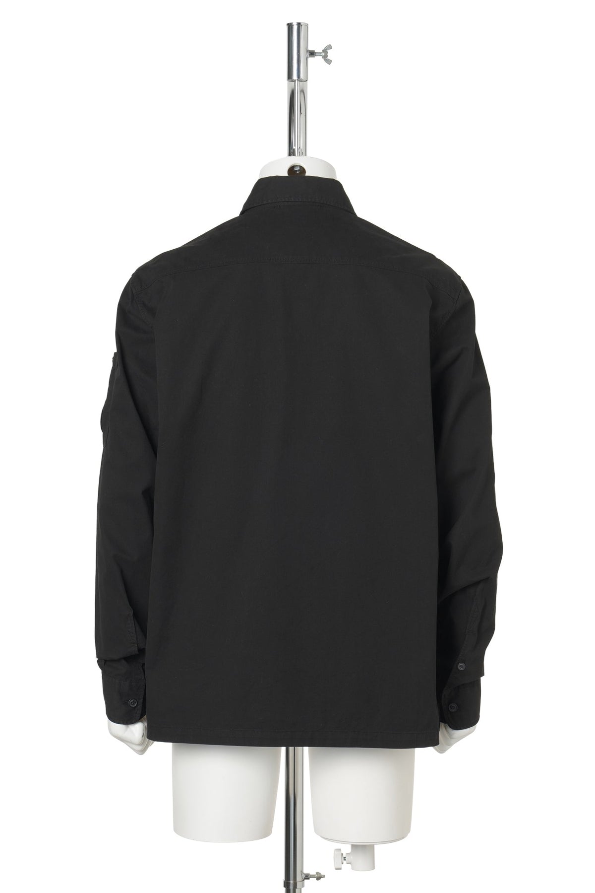 ORGANIC GABARDINE LONG SLEEVE HIDDEN ZIP SHIRT / 999:BLACK