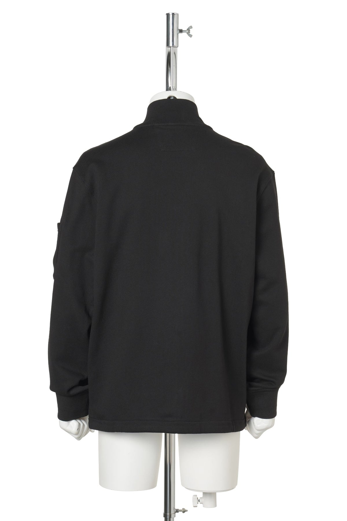 DIAGONAL RAISED FLEECE ZIP LENS SWEATSHIRT / 999:BLACK