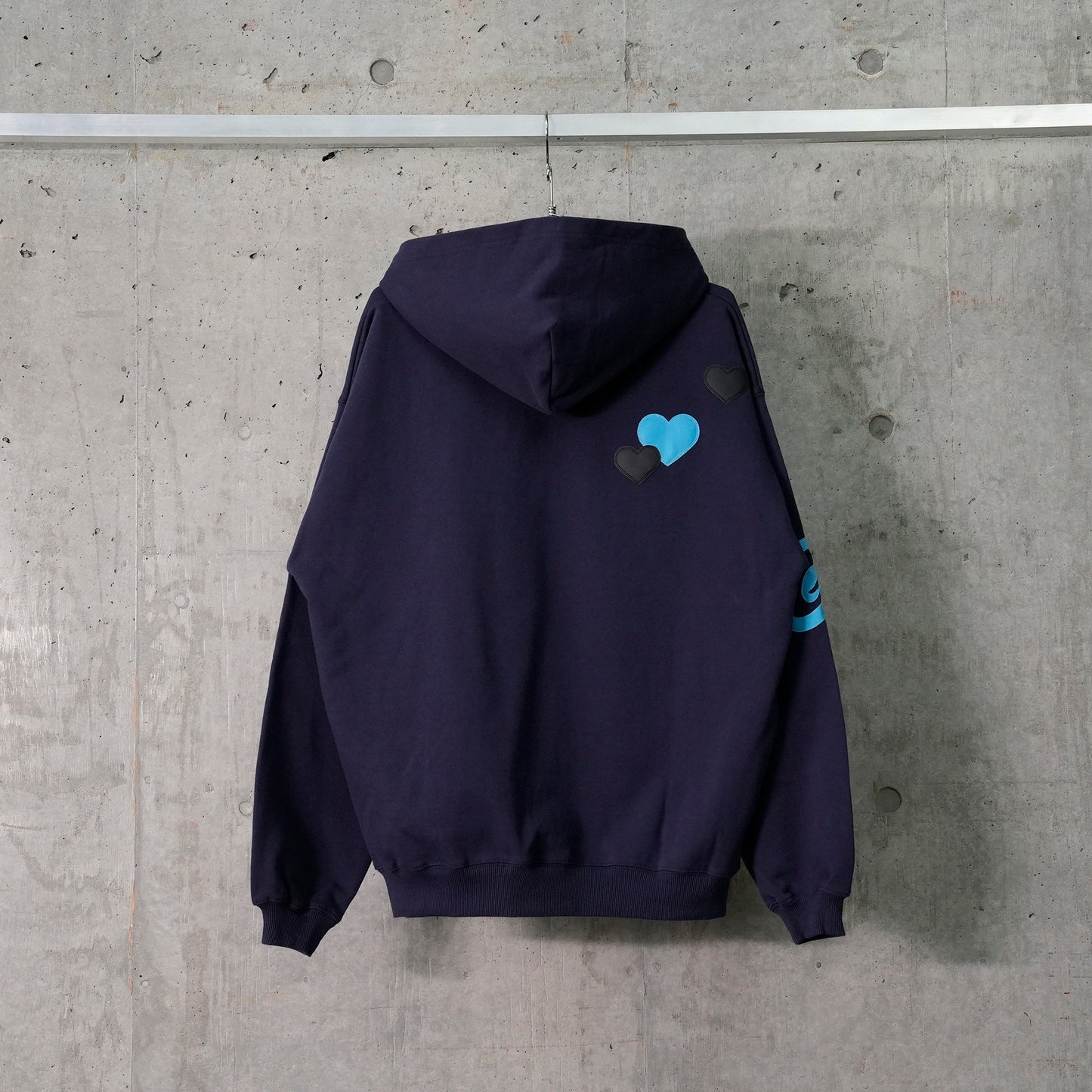 CPD LOVE PATCH ZIPPER HOODIE / NAVY