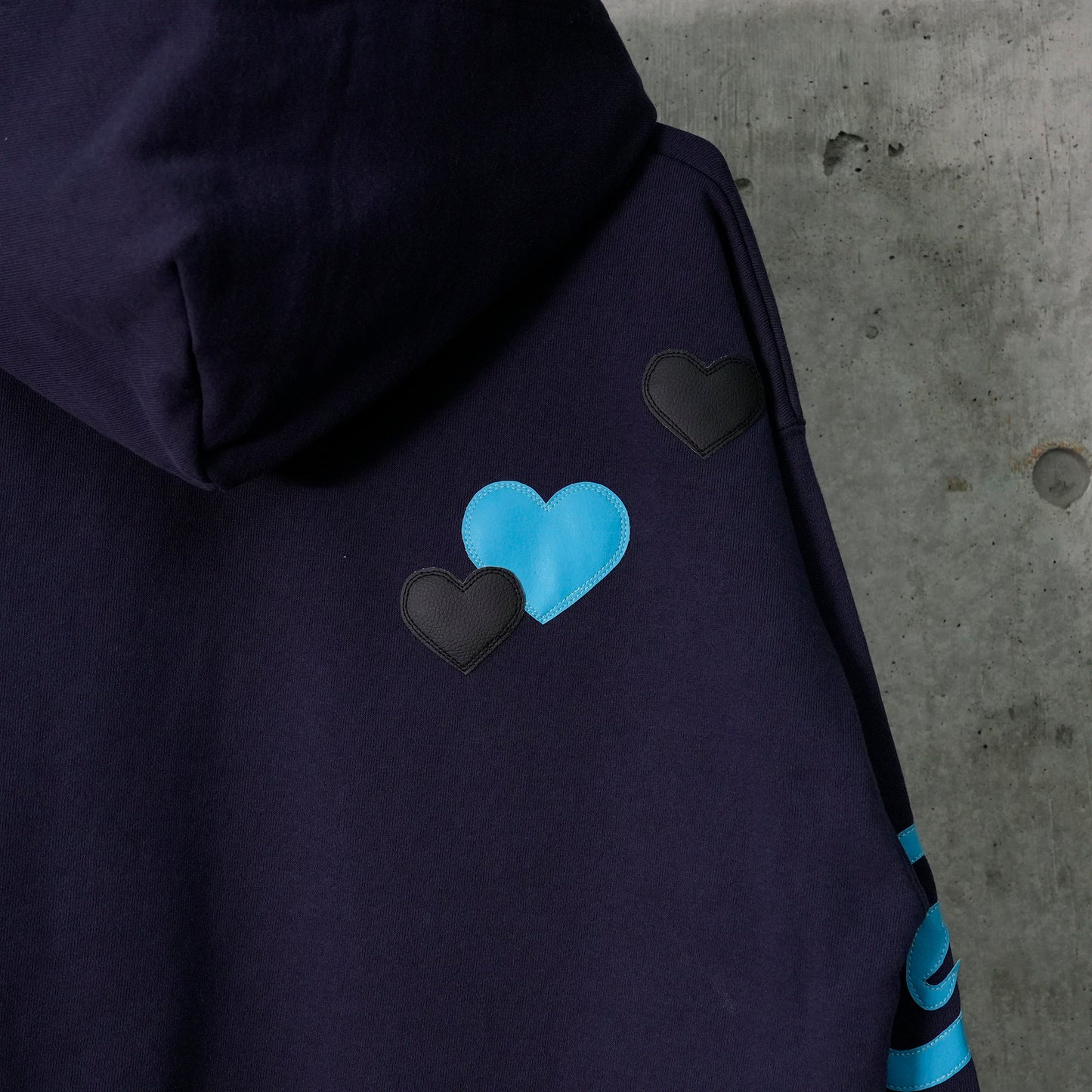 CPD LOVE PATCH ZIPPER HOODIE / NAVY