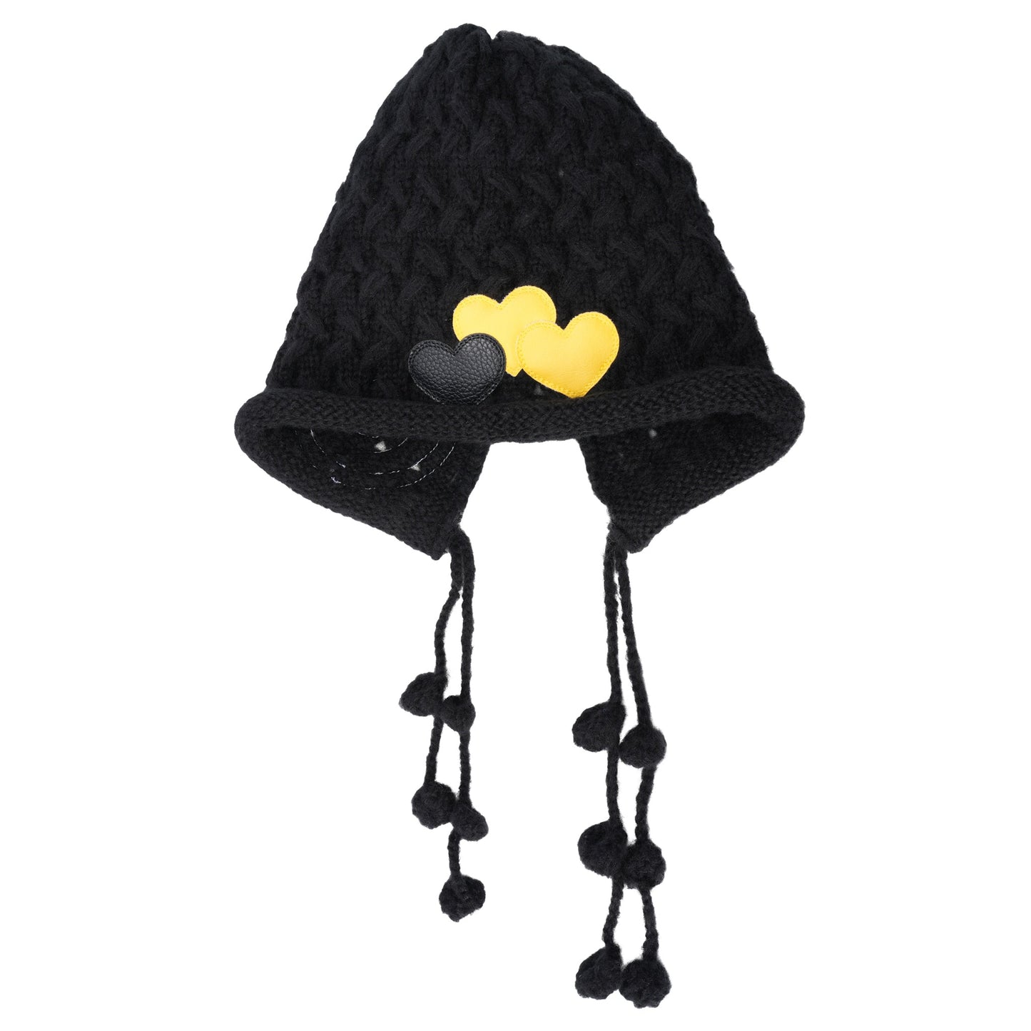 CPD LOVE PATCH BEANIE BONBON / BLACK/YELLOW