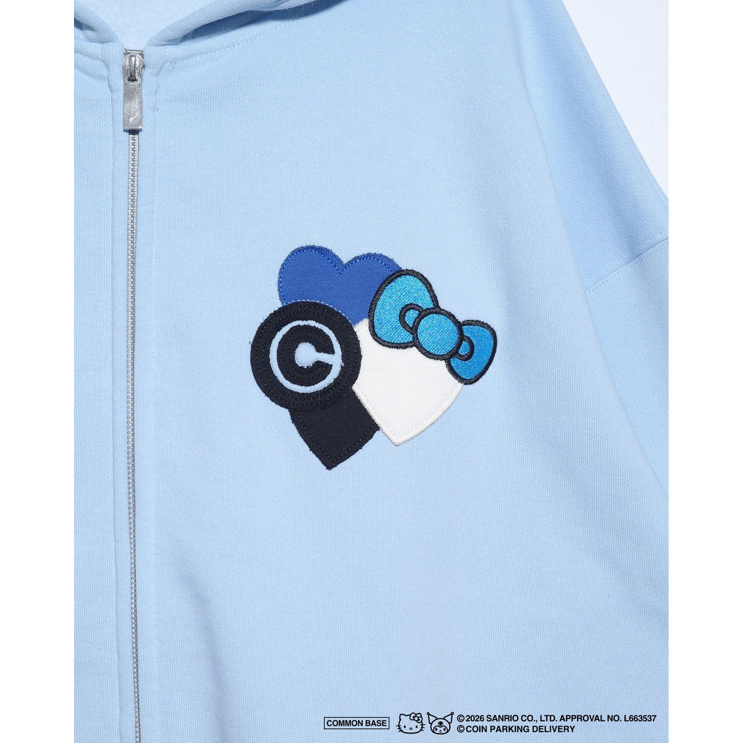ZIP SWEAT HOODIE / LIGHT BLUE