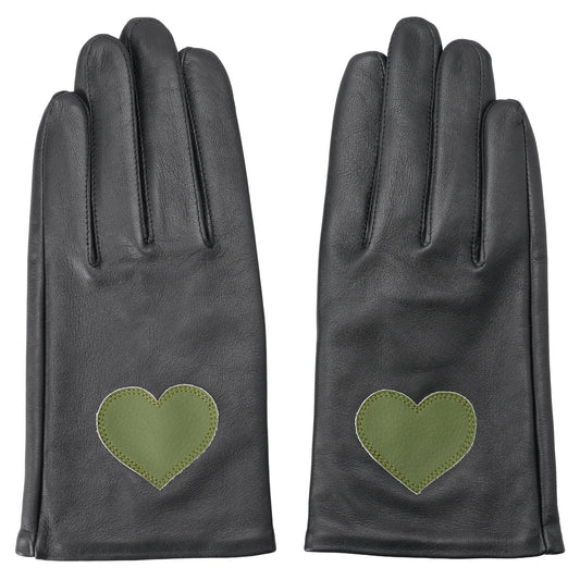 CPD LOVE PATCH LAMBSKIN GLOBE / BLACK/KHAKI