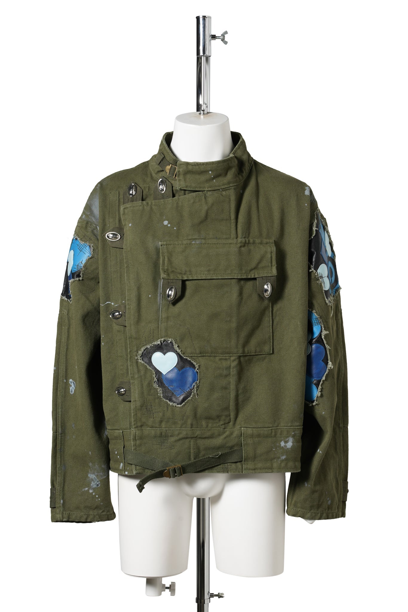 LOVE PATCH MILITARY JACKET / KHAKI