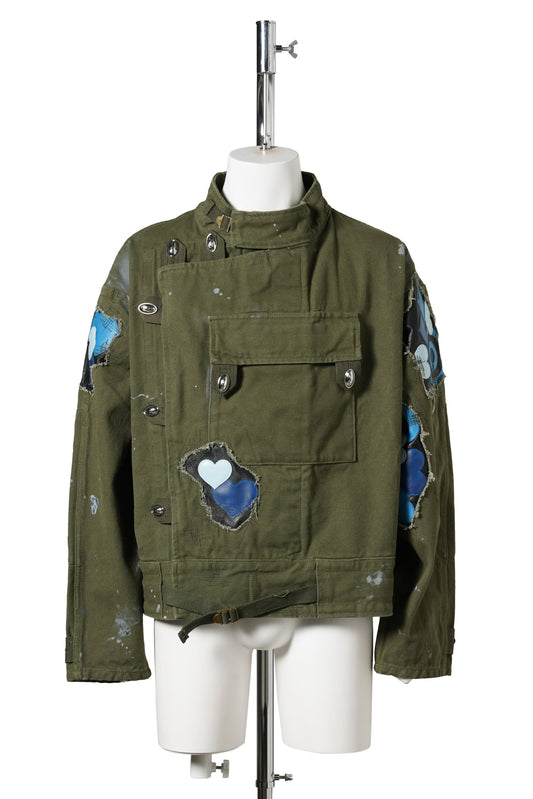 LOVE PATCH MILITARY JACKET / KHAKI