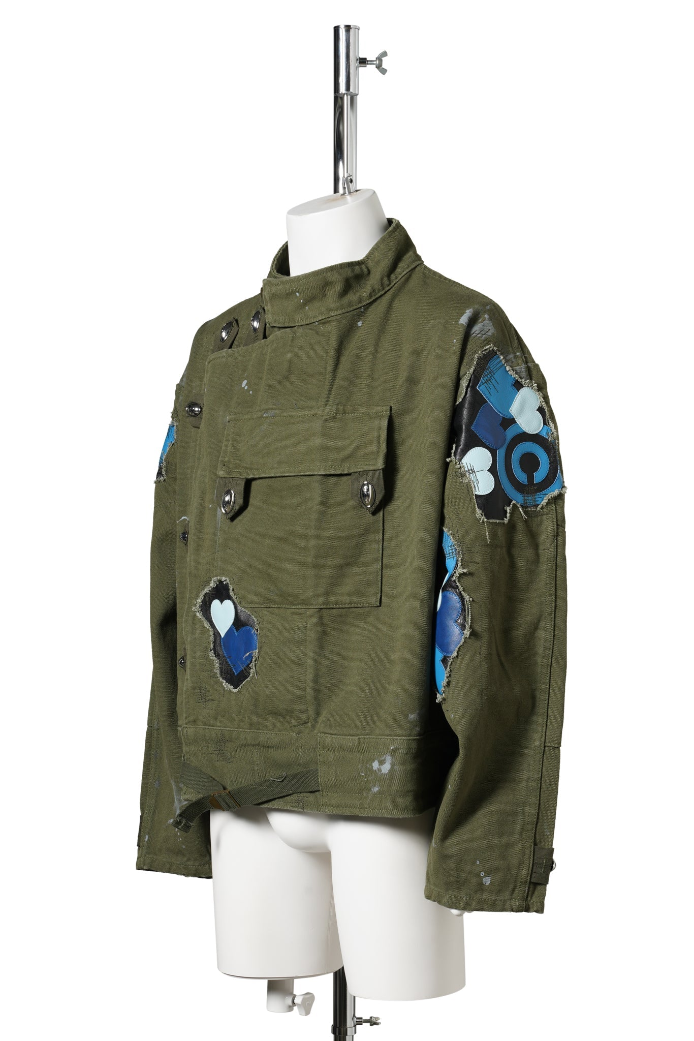 LOVE PATCH MILITARY JACKET / KHAKI