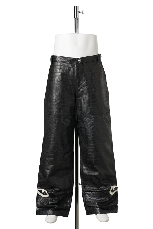 CPD PATCH LEATHER PANTS / BLACK
