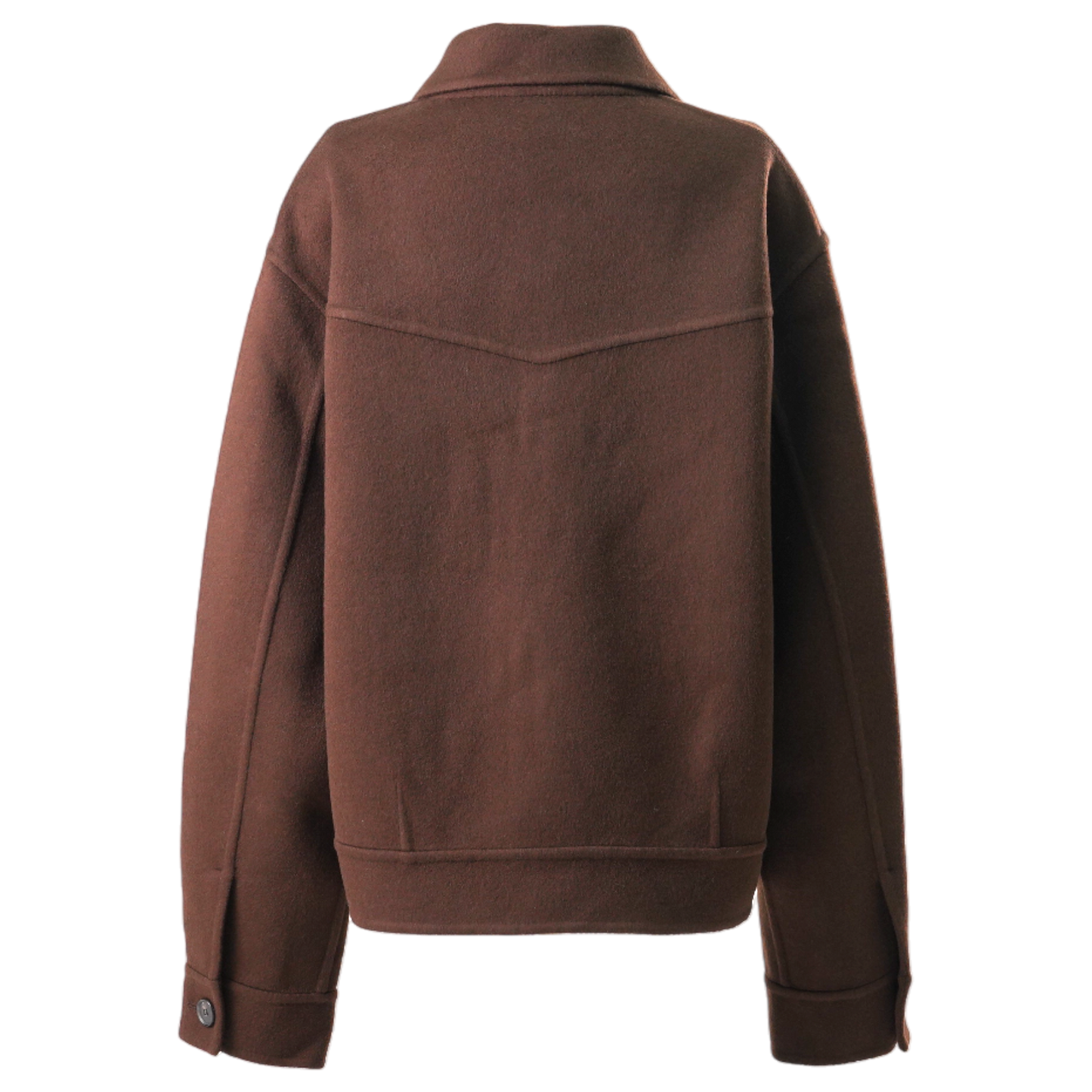 ISLA DOUBLE FACED ZIP BLOUSON / DARK BROWN