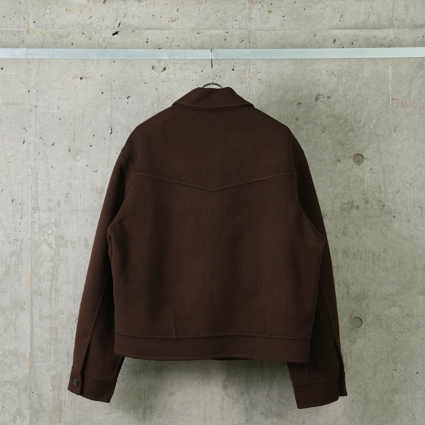 ISLA DOUBLE FACED ZIP BLOUSON / DARK BROWN