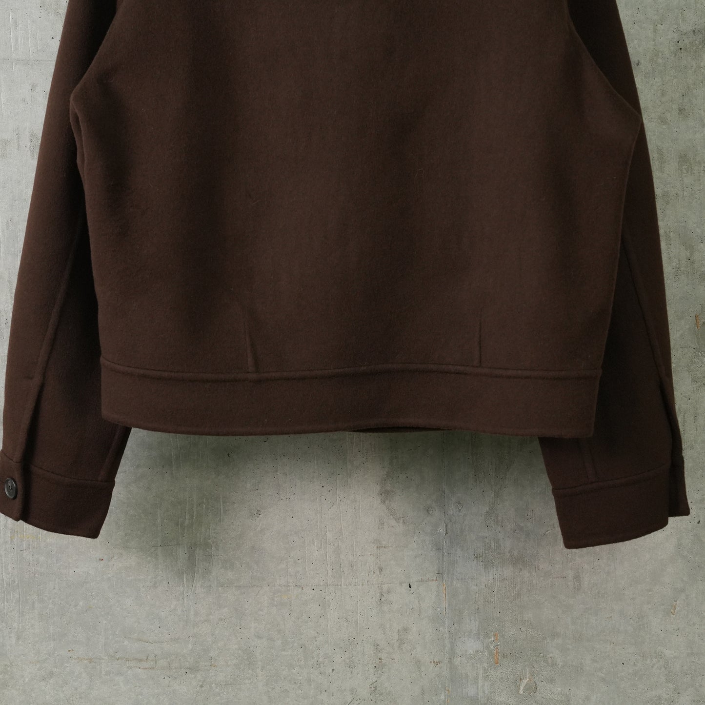 ISLA DOUBLE FACED ZIP BLOUSON / DARK BROWN