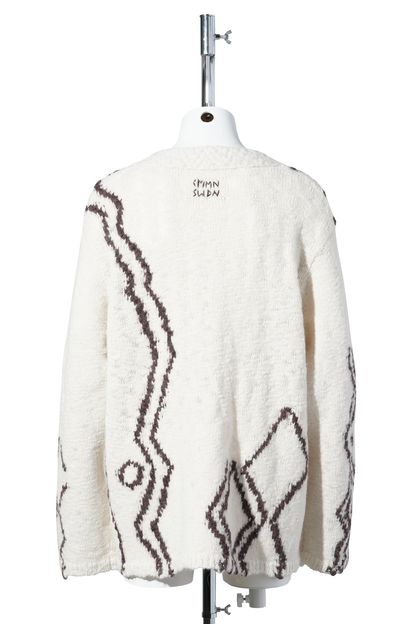 RELAXED FIT CARDIGAN IN TEXTURED ALPACA WOOL YARN / IVORY