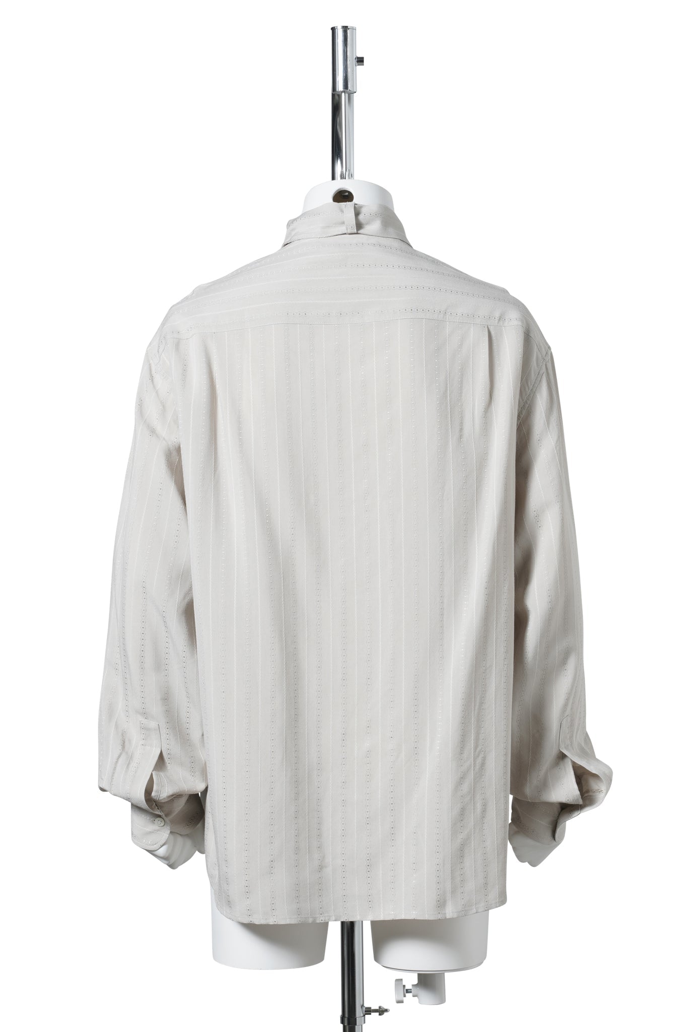 RELAXED FIT SHIRT FEATURING A SCARF COLLAR DESIGN / GREY JACQUARD