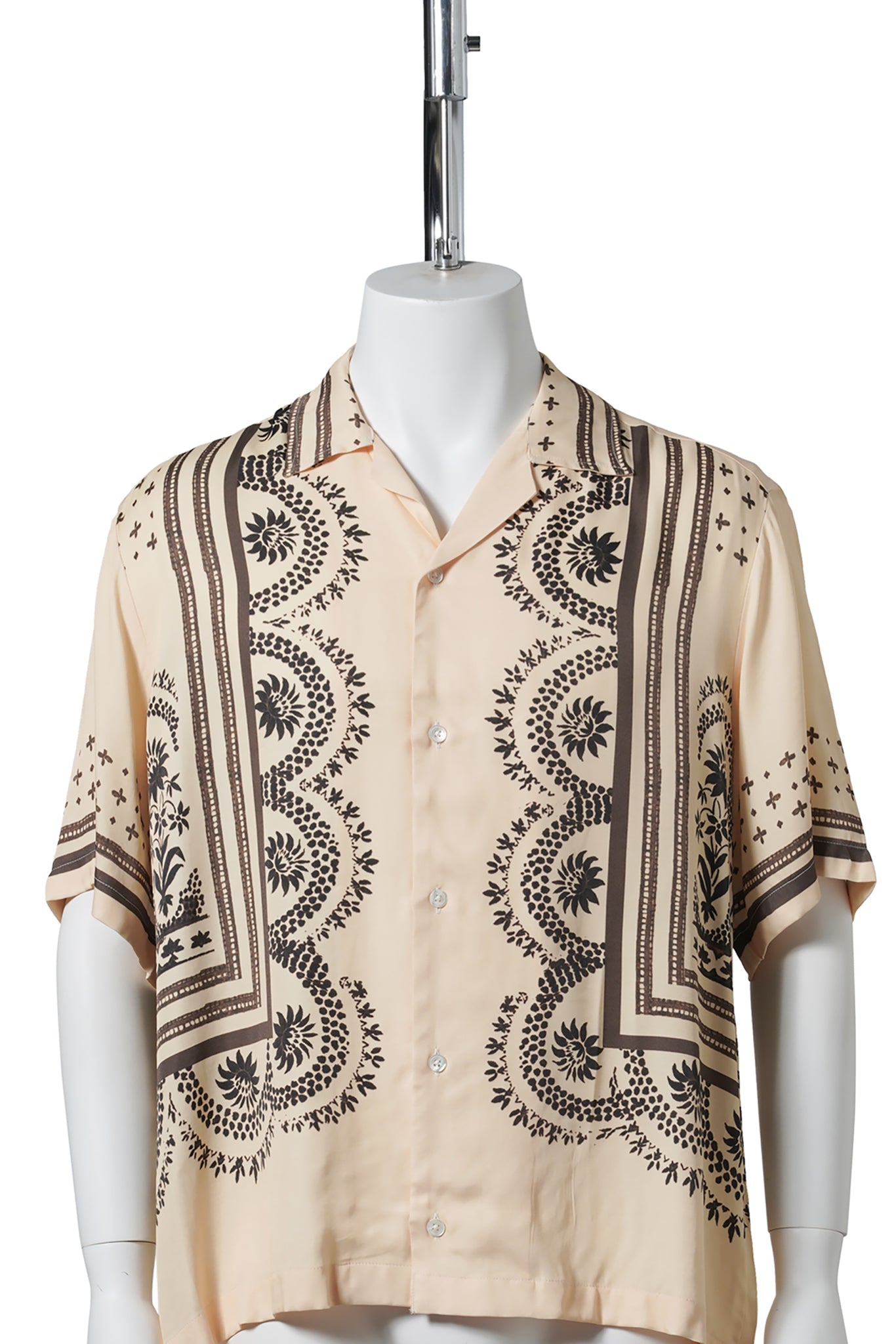 SHORT SLEEVE CAMP COLLAR SHIRT WITH A CUSTOM PRINT / ORIENTAL PRINT