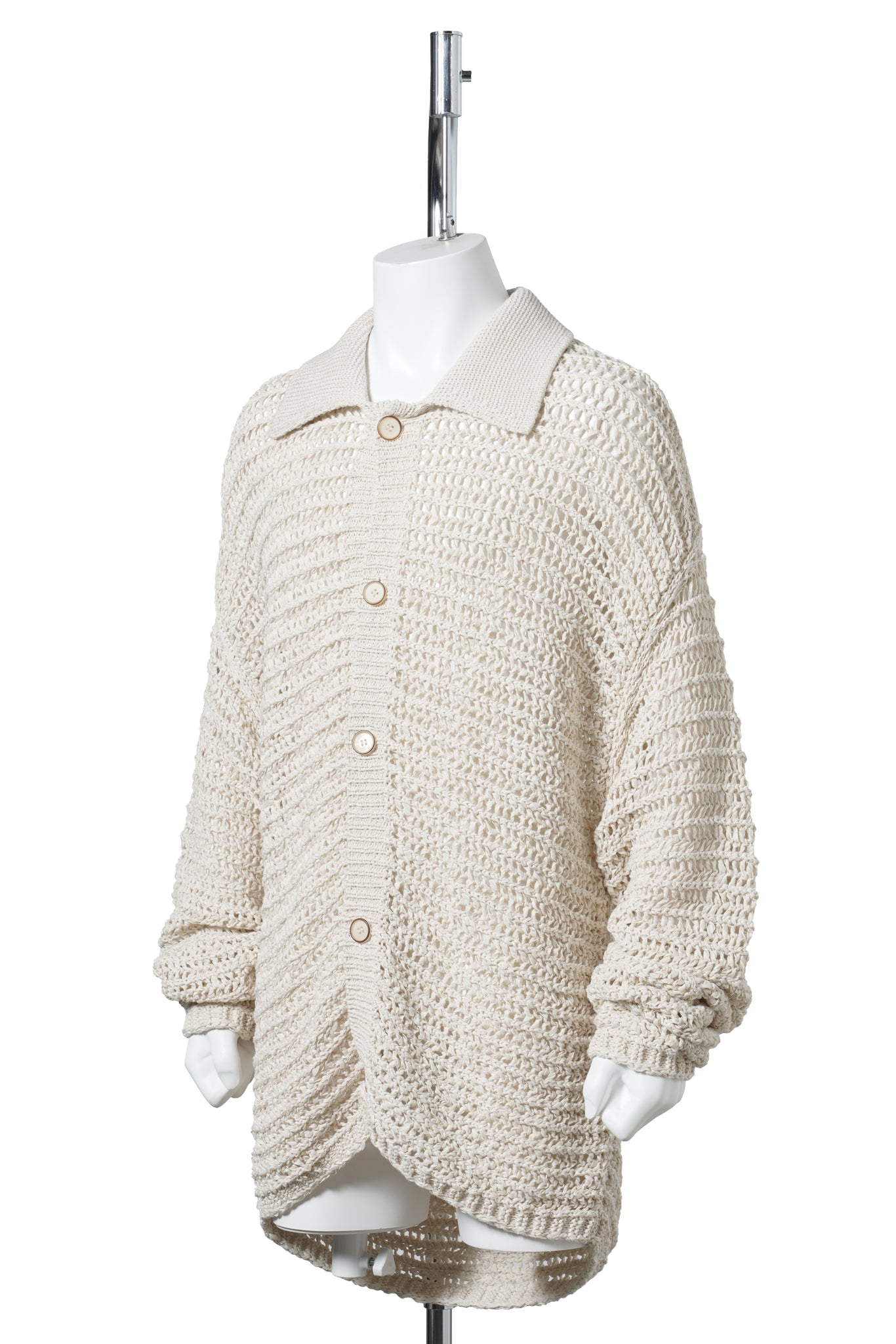 OPEN KNIT CARDIGAN CUT IN A RELAXED FIT / CREAM