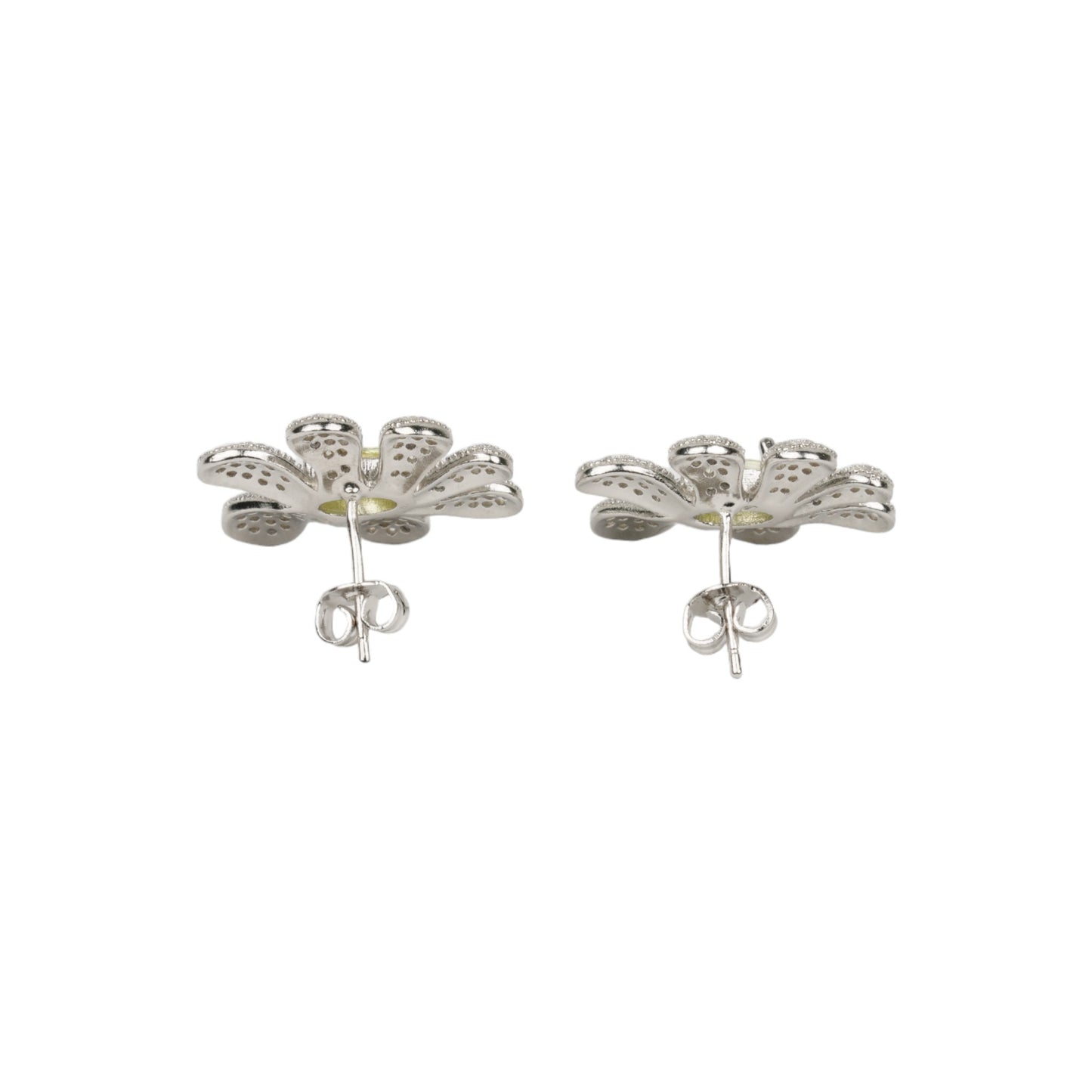 SQUASHED BLOSSOM EARRING / CANARY CRYSTAL PAVE