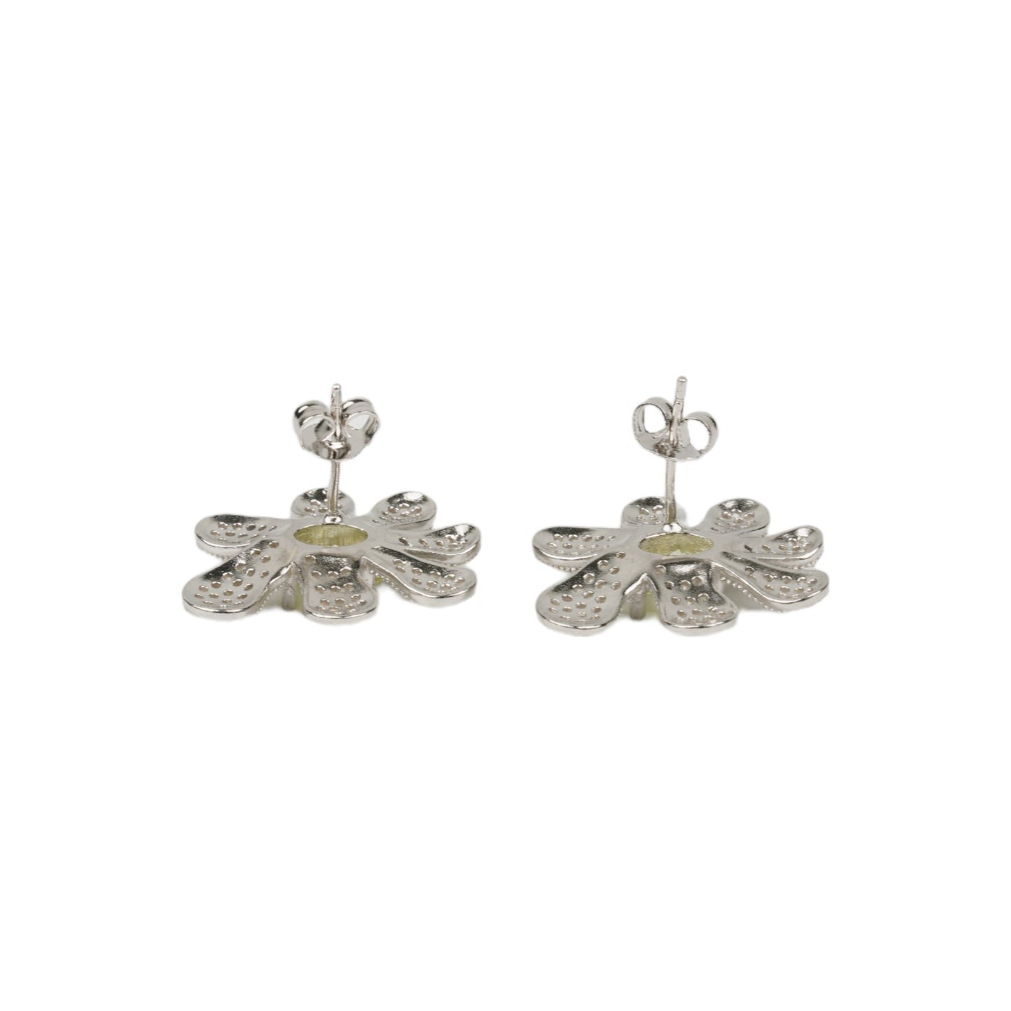 SQUASHED BLOSSOM EARRING / CANARY CRYSTAL PAVE