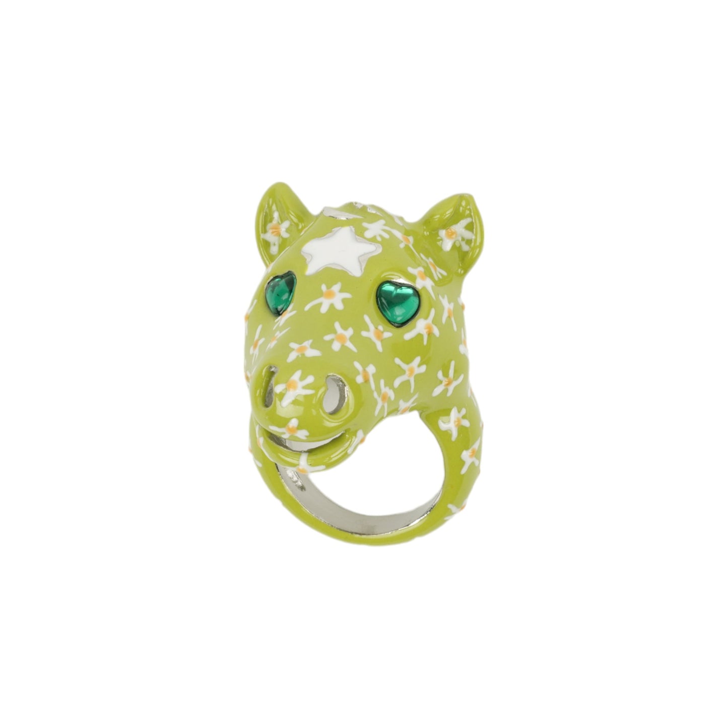 BABY PONY RING / LIME FLOWERS