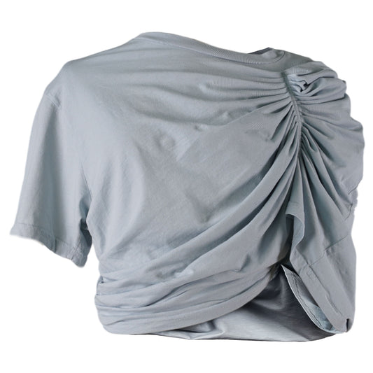 EVA DRAPED TEE / DUSTY BLUE