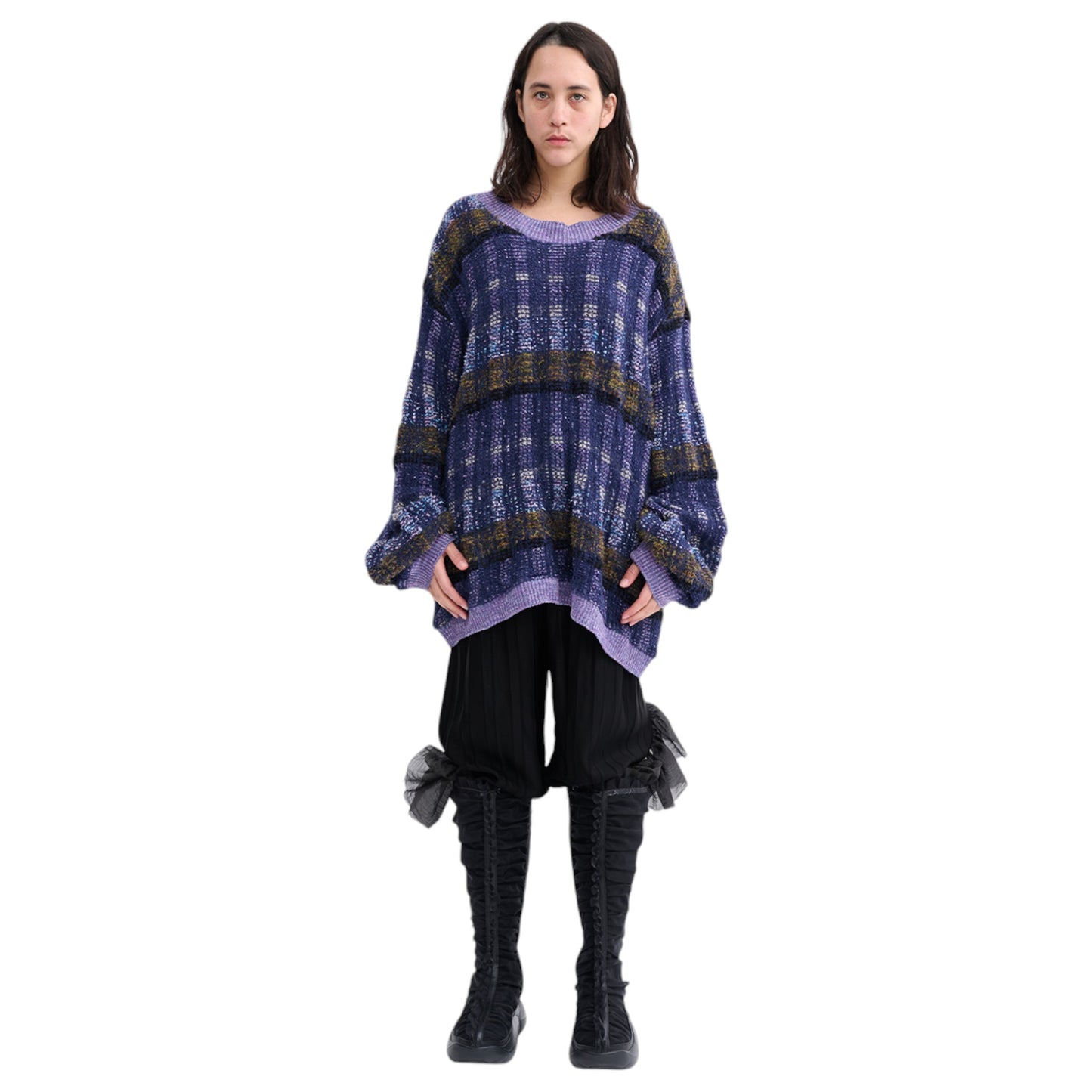 WOOLLY SWEATER / VITELLI PURPLE PLAID