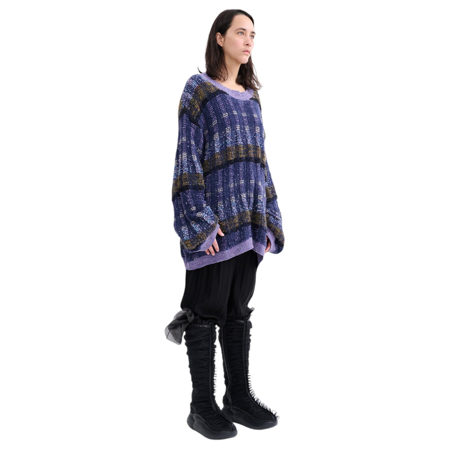 WOOLLY SWEATER / VITELLI PURPLE PLAID