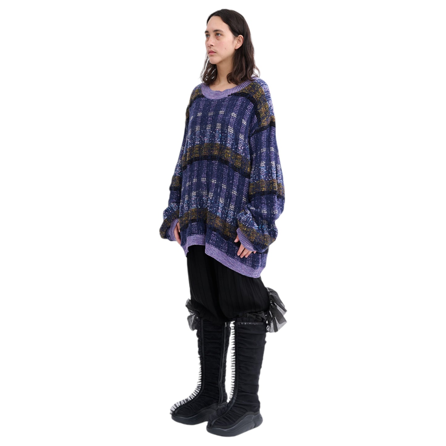 WOOLLY SWEATER / VITELLI PURPLE PLAID