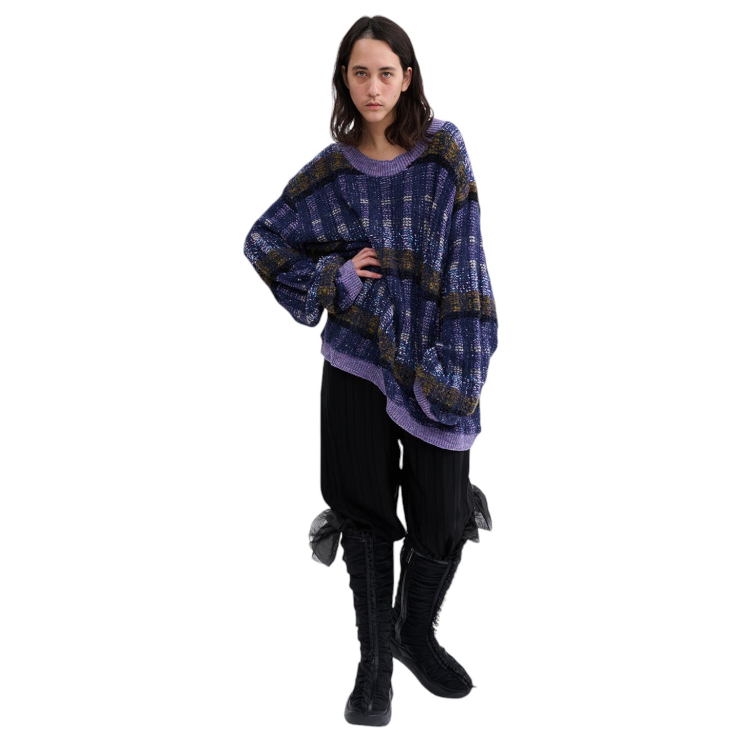 WOOLLY SWEATER / VITELLI PURPLE PLAID