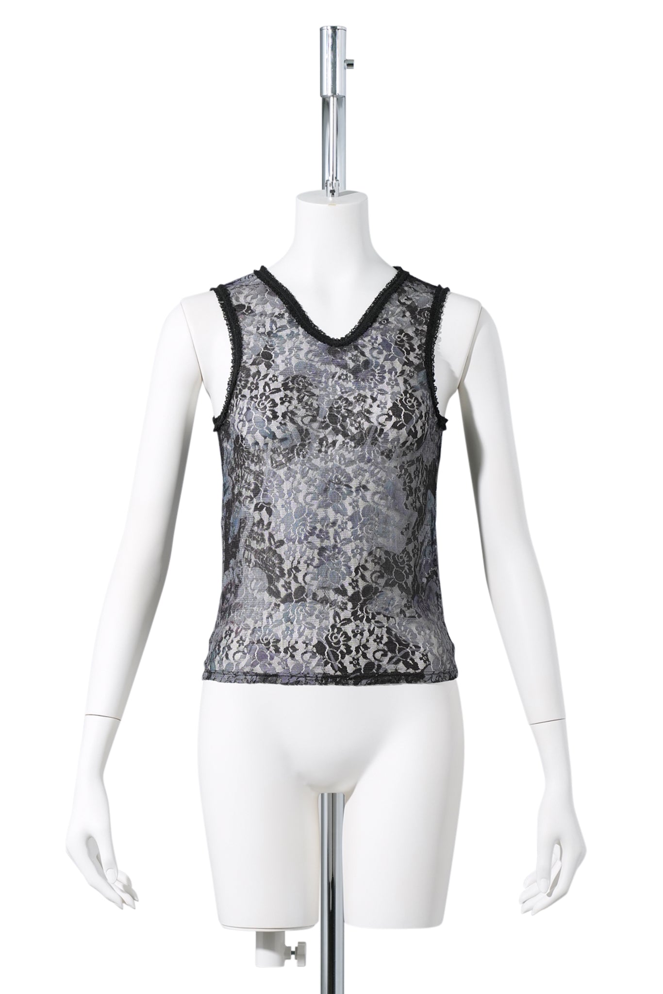 LACE DACHI TOP / BLACK WATERCOLOR ROSES