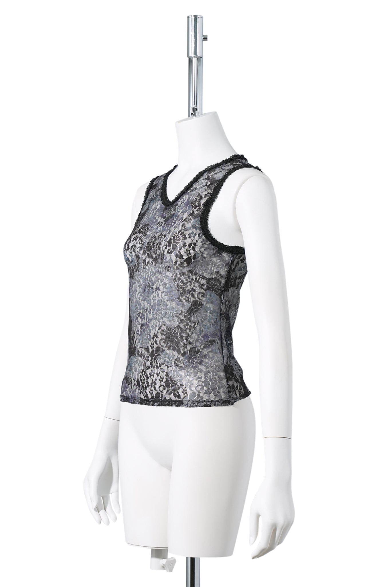 LACE DACHI TOP / BLACK WATERCOLOR ROSES