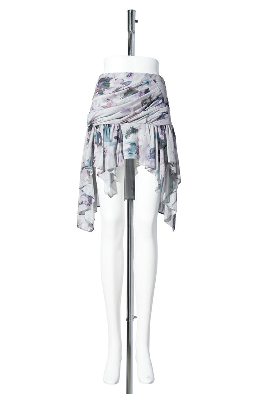 CELOSIA MINI SKIRT / STORM WATERCOLOR FLORAL