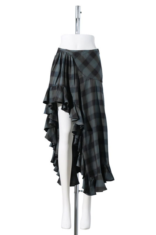 FLORIST SKIRT / NAVY PLAID