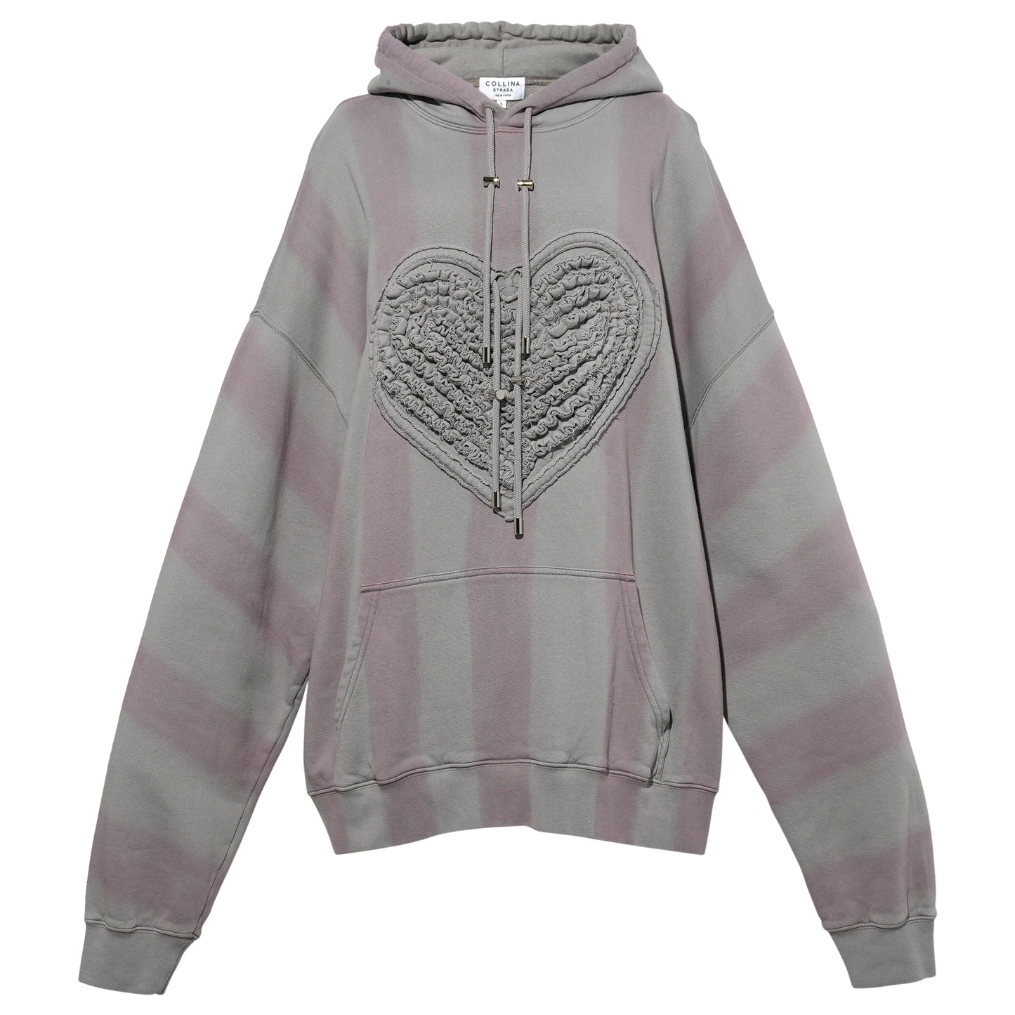 SOFT HEART HOODIE / FOG STRIPE