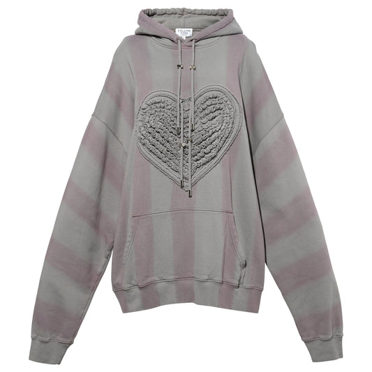 SOFT HEART HOODIE / FOG STRIPE