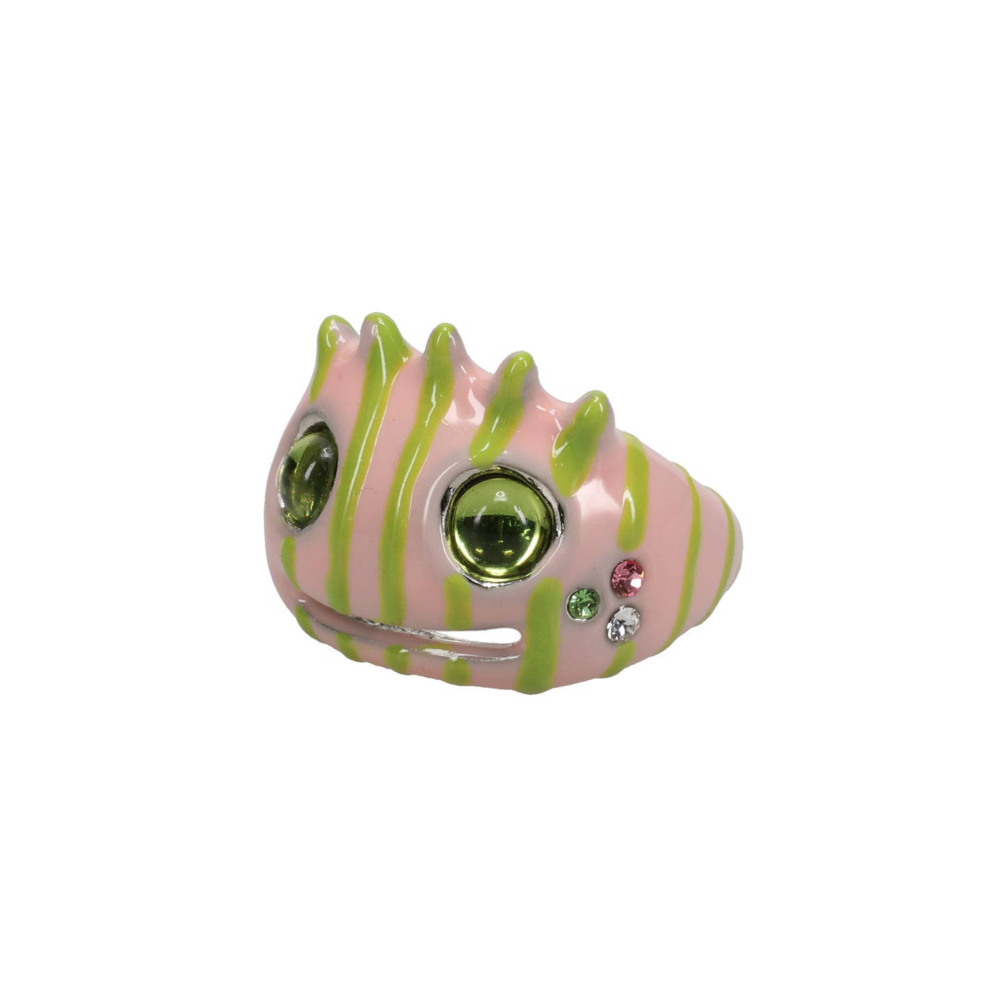 LIBERTY FROG RING / LIME PINK STRIPE