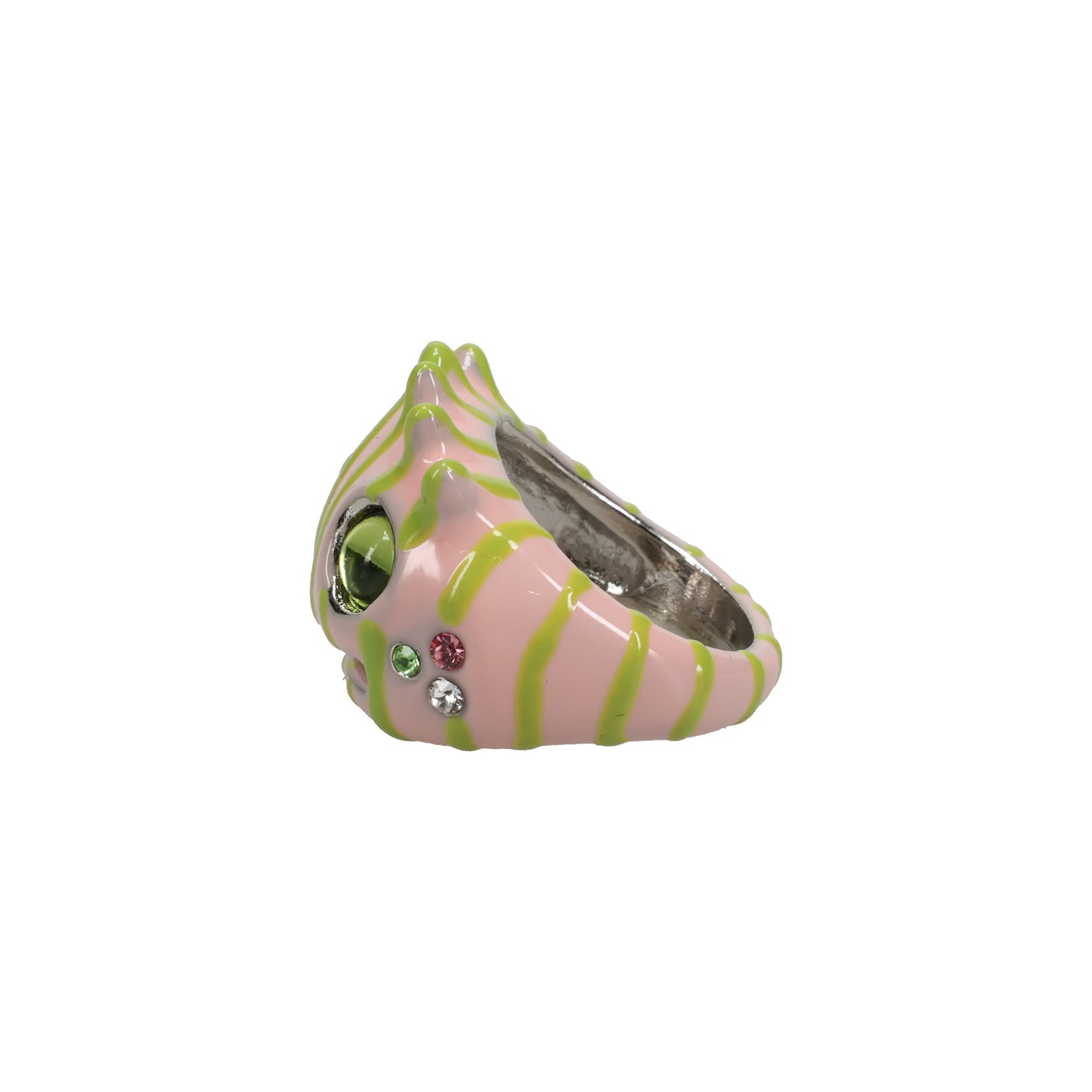 LIBERTY FROG RING / LIME PINK STRIPE