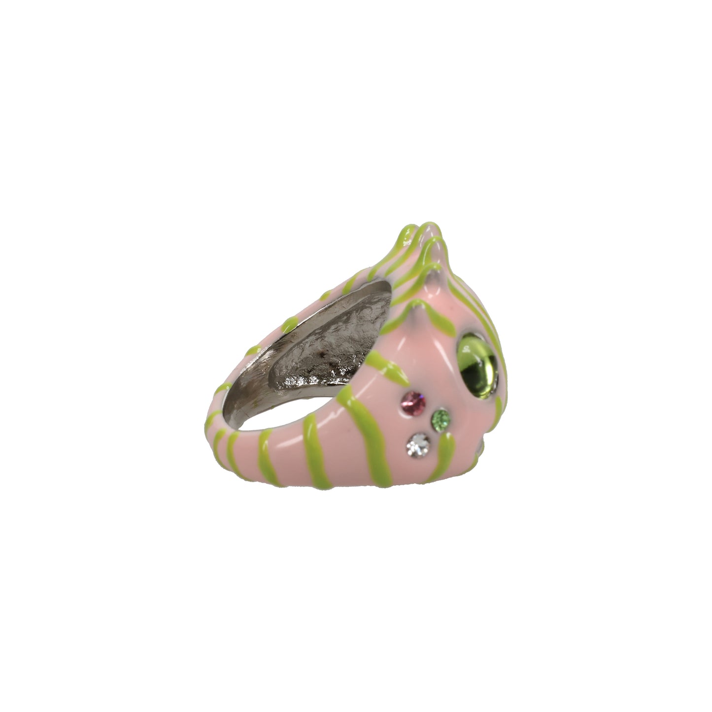 LIBERTY FROG RING / LIME PINK STRIPE