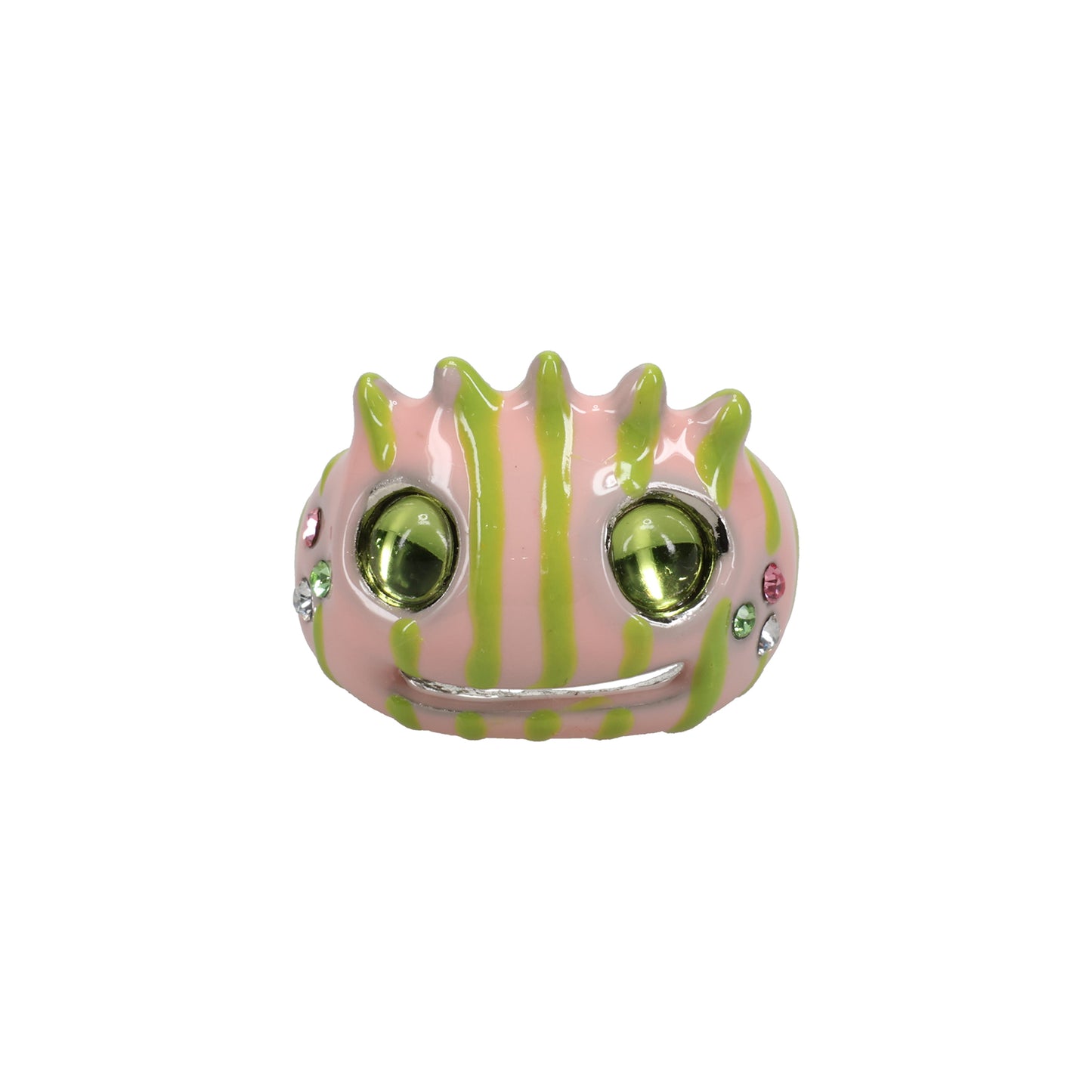 LIBERTY FROG RING / LIME PINK STRIPE