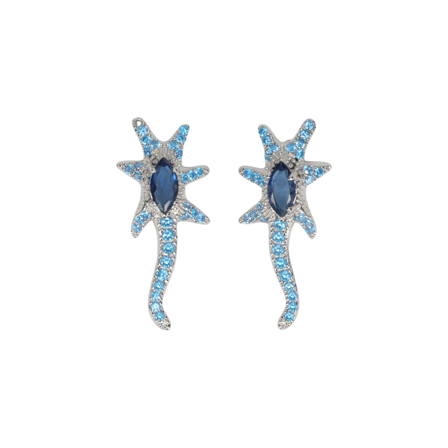 STAR TRAIL EARRINGS / AQUAMARINE