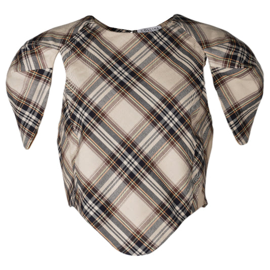 HILLARY TOP / SAND PLAID