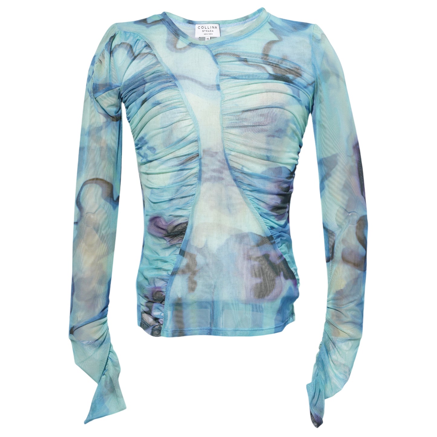 SERPENTINE L/S TOP / SKY WATERCOLOR FLORAL