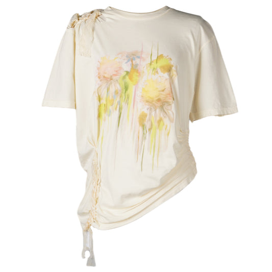 LACE KATINA TEE / IVORY FLOWER DRIP