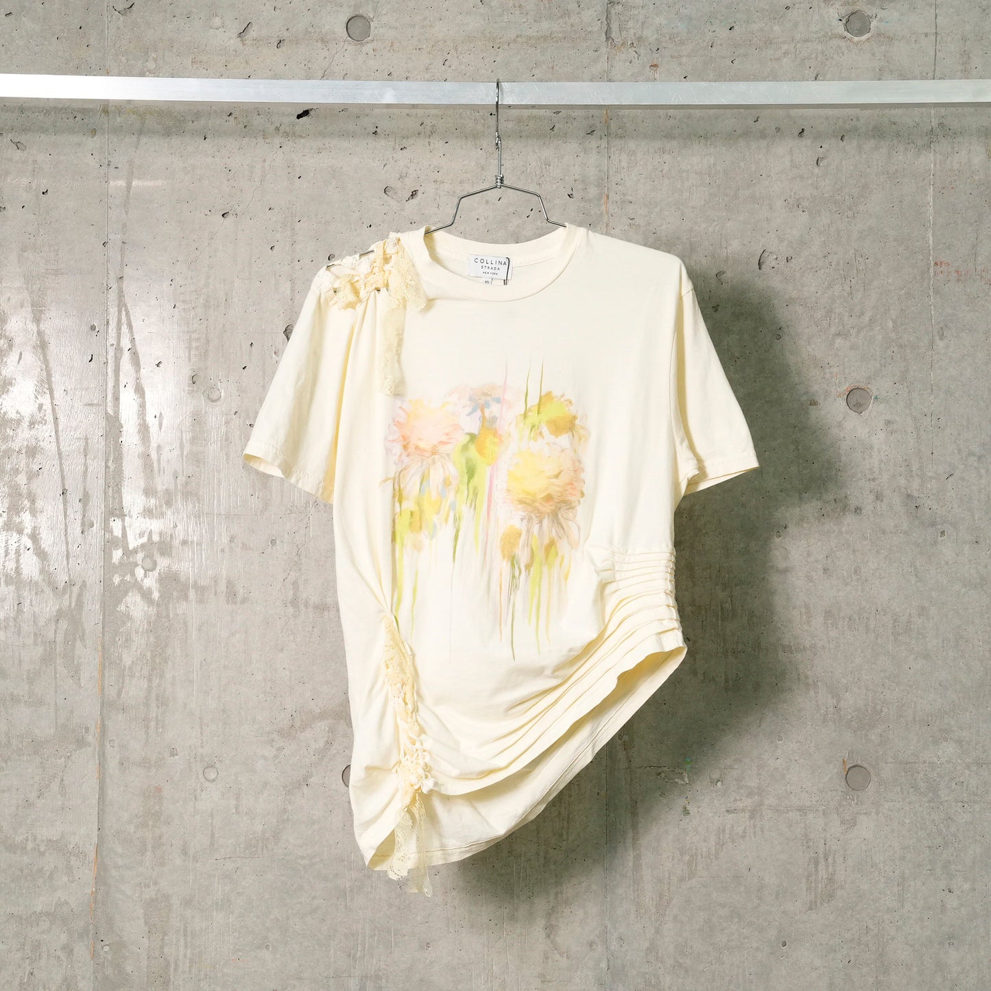 LACE KATINA TEE / IVORY FLOWER DRIP