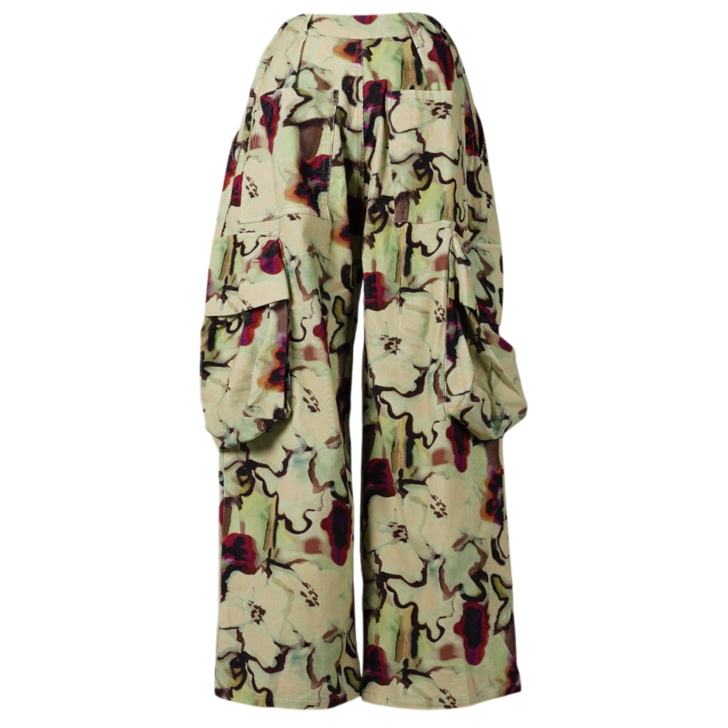 PLEATED CARGO PANT / WATERCOLOR FLORAL